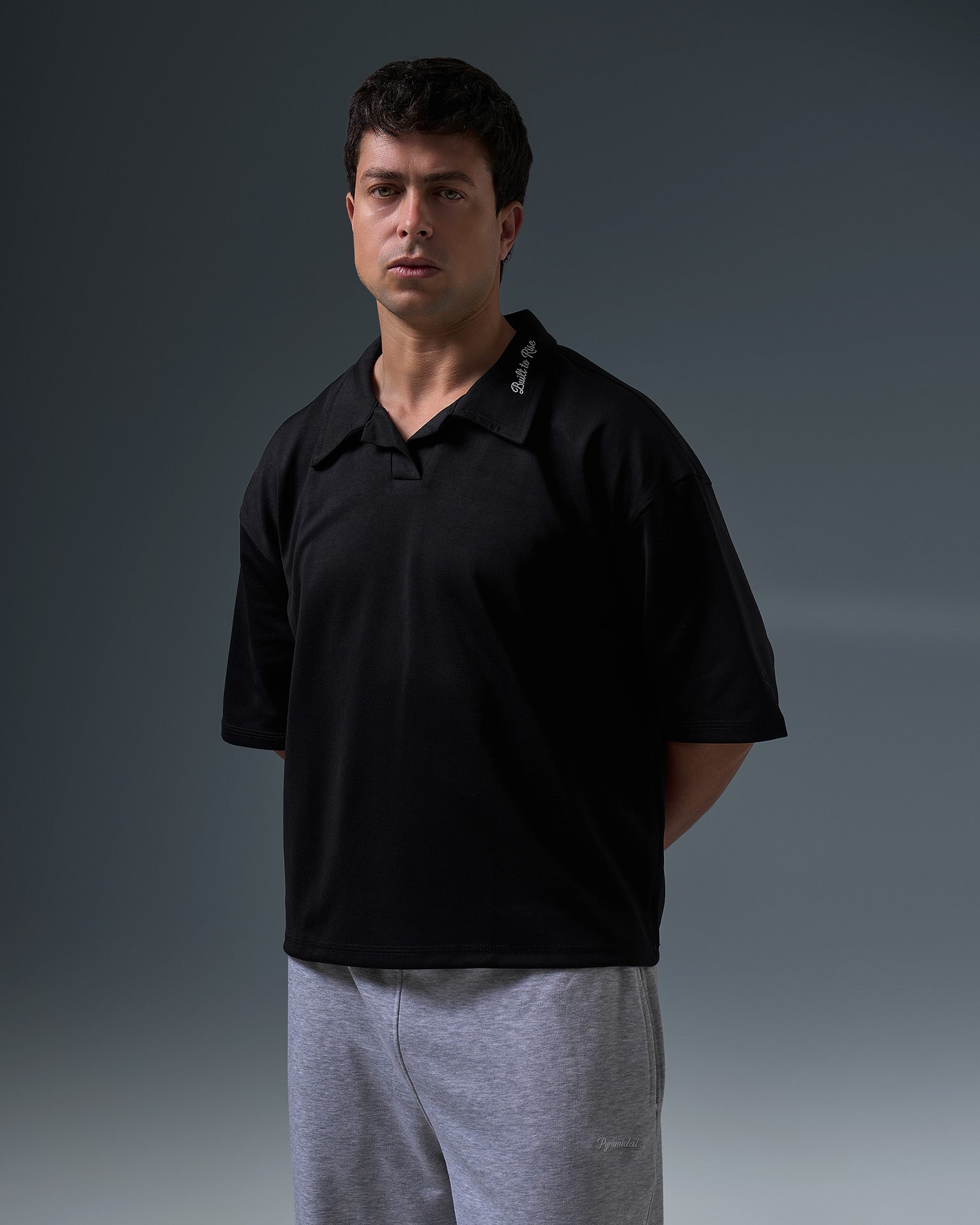 Boxyfit polo ( BLACK )