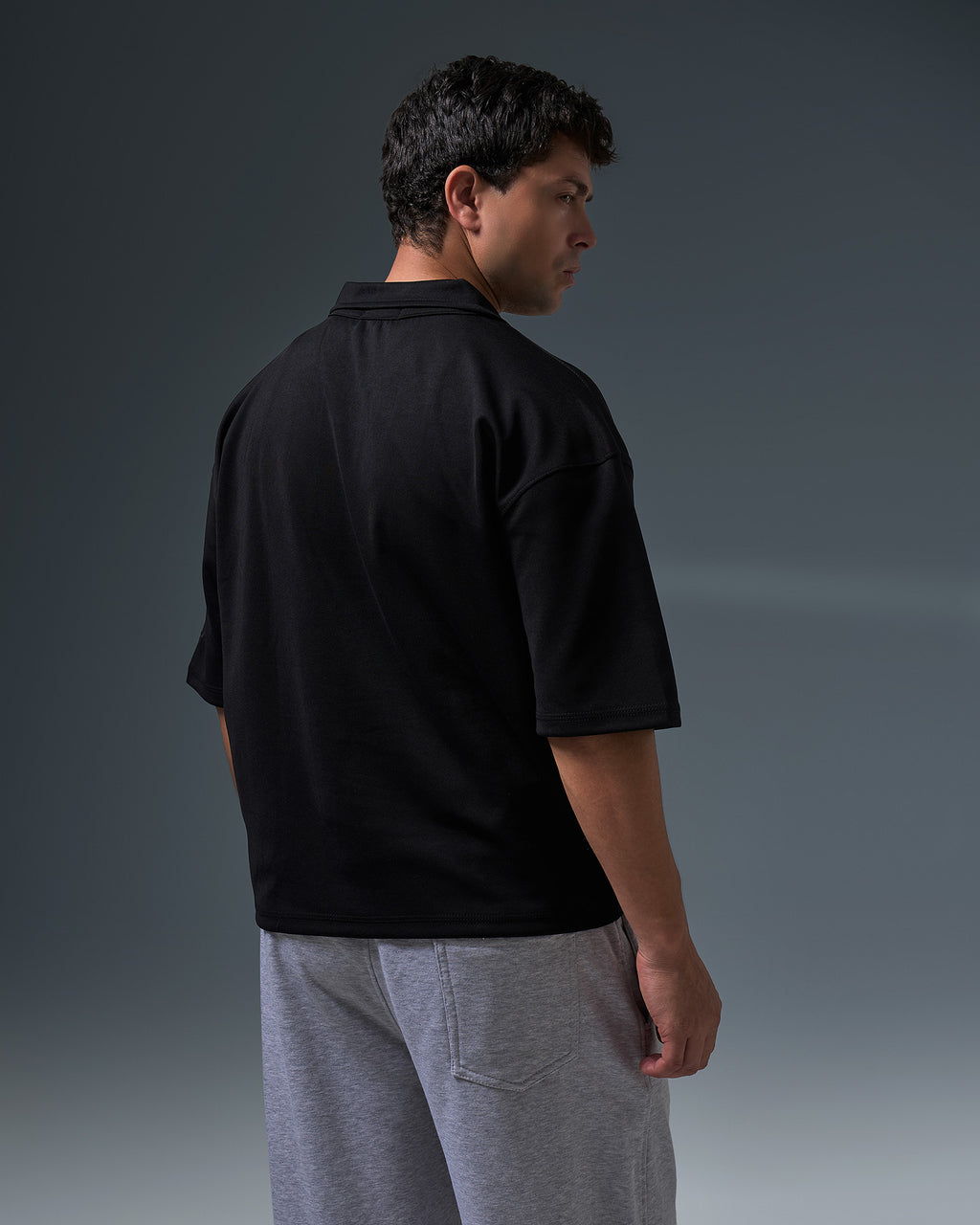 Boxyfit polo ( BLACK )