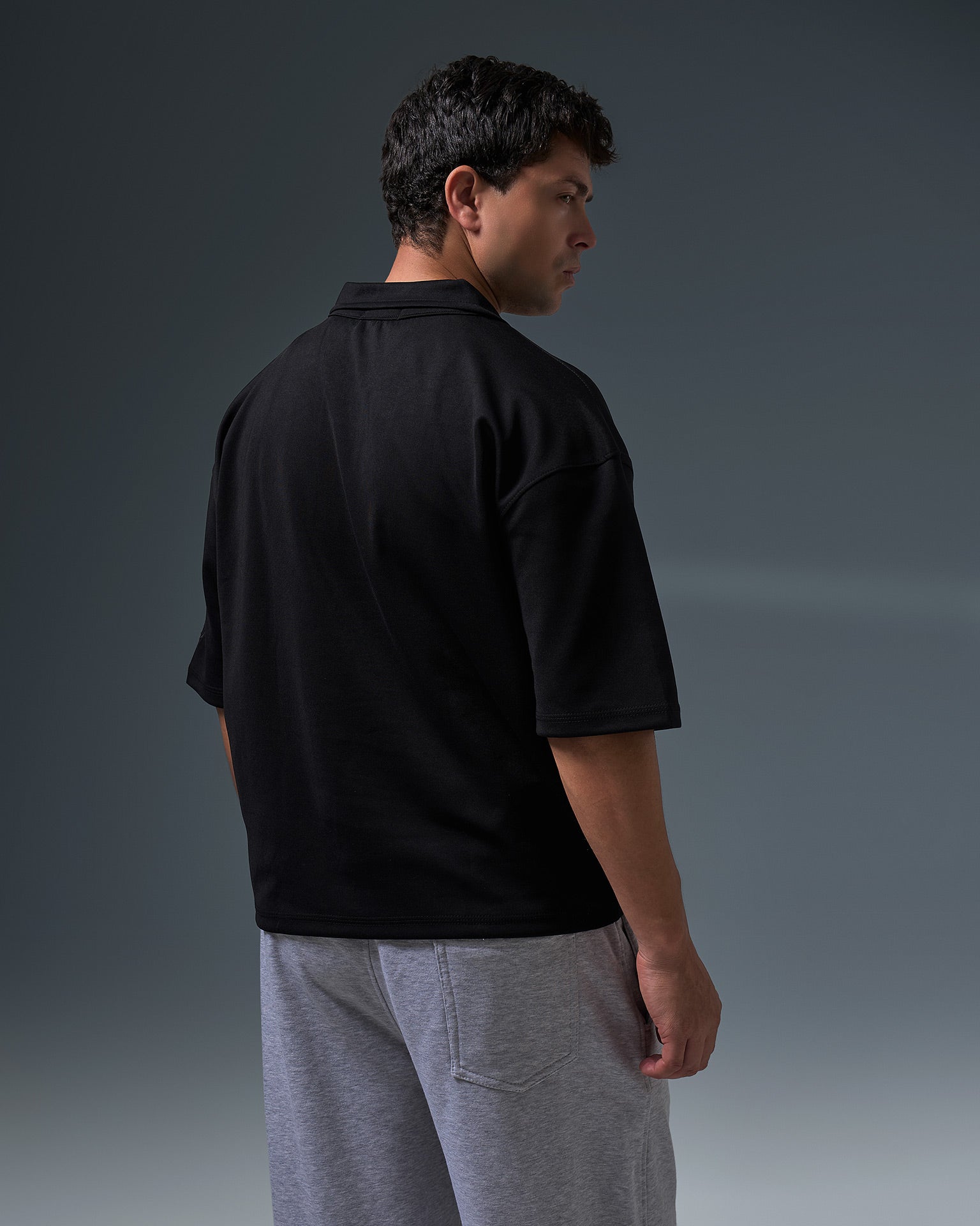 Boxyfit polo ( BLACK )