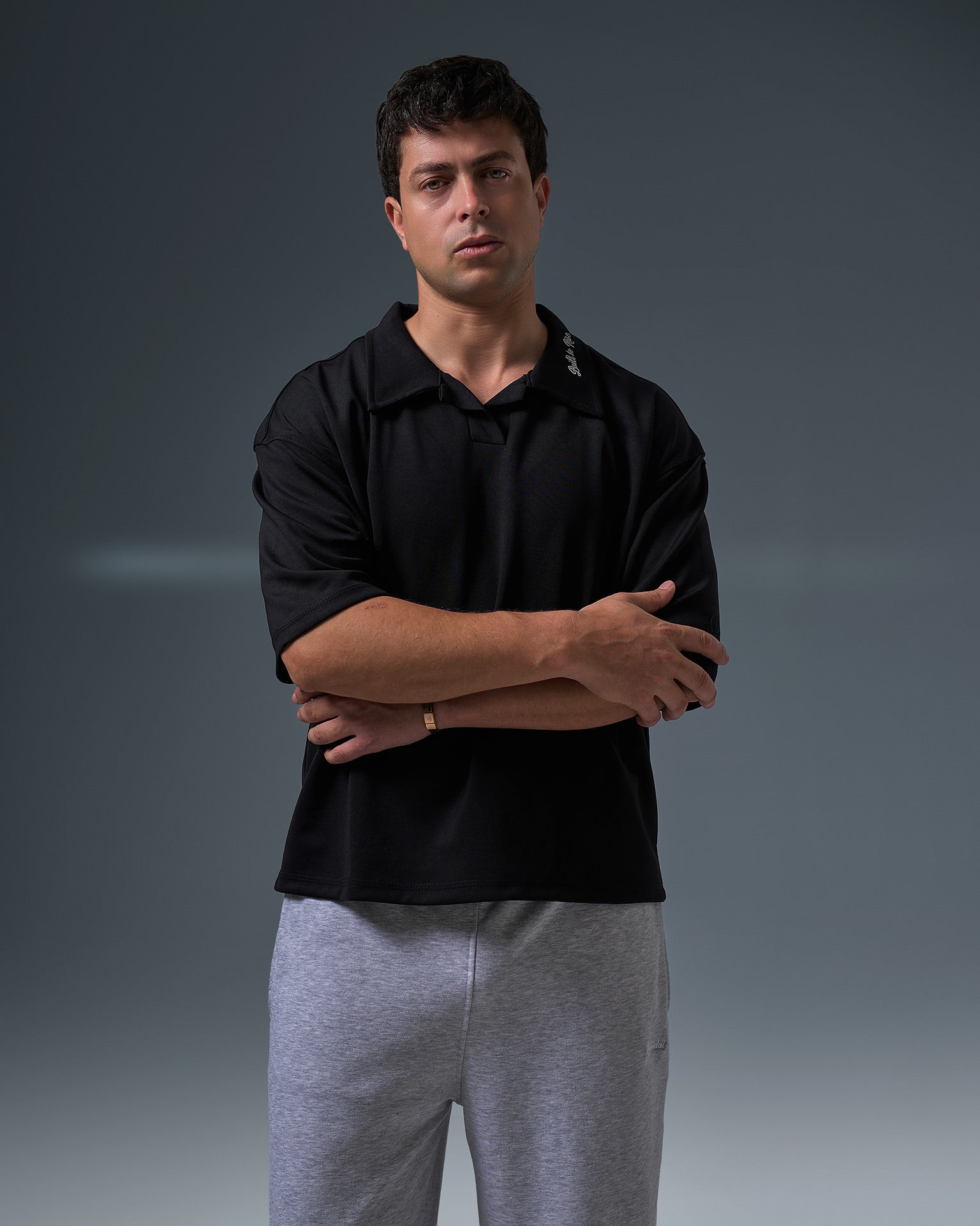 Boxyfit polo ( BLACK )